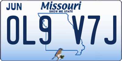 MO license plate OL9V7J