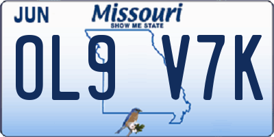 MO license plate OL9V7K