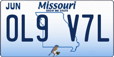 MO license plate OL9V7L