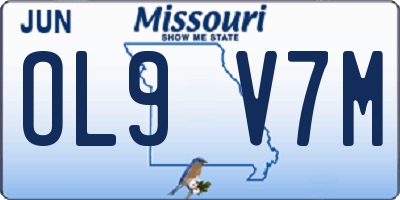 MO license plate OL9V7M
