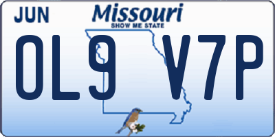 MO license plate OL9V7P