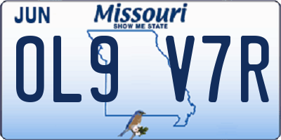 MO license plate OL9V7R