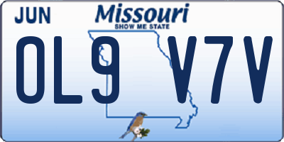 MO license plate OL9V7V