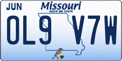 MO license plate OL9V7W