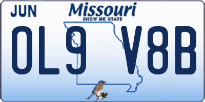 MO license plate OL9V8B