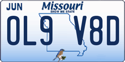 MO license plate OL9V8D
