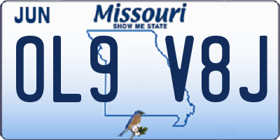 MO license plate OL9V8J