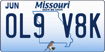 MO license plate OL9V8K