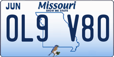 MO license plate OL9V8O