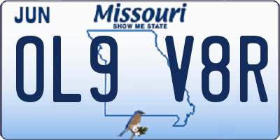 MO license plate OL9V8R