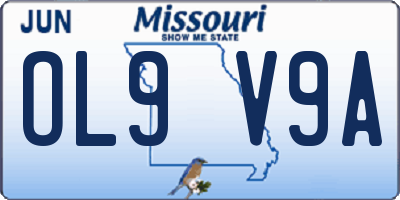 MO license plate OL9V9A
