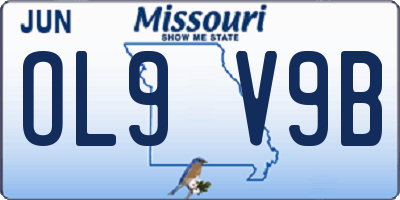 MO license plate OL9V9B