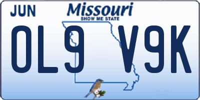 MO license plate OL9V9K