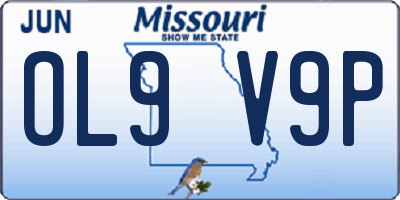 MO license plate OL9V9P