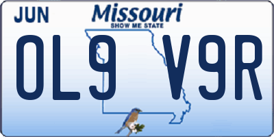 MO license plate OL9V9R