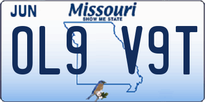 MO license plate OL9V9T