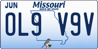 MO license plate OL9V9V