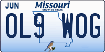 MO license plate OL9W0G