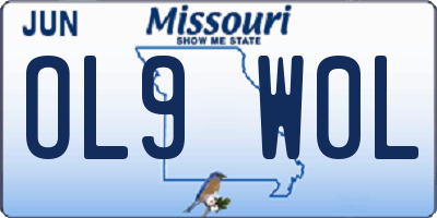 MO license plate OL9W0L