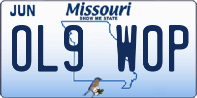 MO license plate OL9W0P