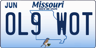 MO license plate OL9W0T