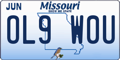 MO license plate OL9W0U