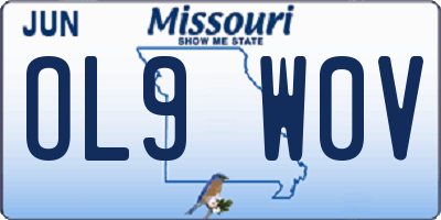 MO license plate OL9W0V