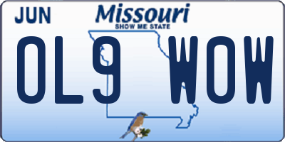 MO license plate OL9W0W