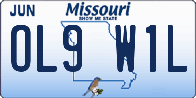 MO license plate OL9W1L