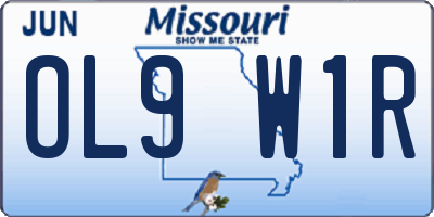 MO license plate OL9W1R