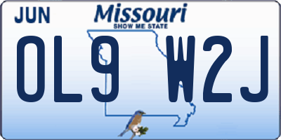 MO license plate OL9W2J