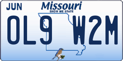 MO license plate OL9W2M