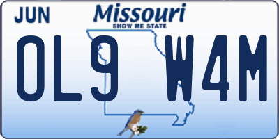 MO license plate OL9W4M