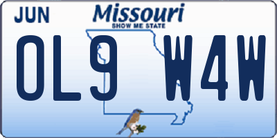 MO license plate OL9W4W