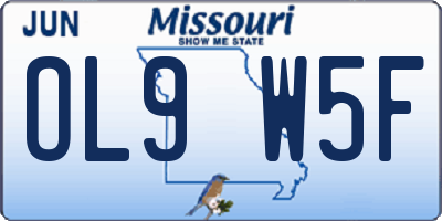 MO license plate OL9W5F
