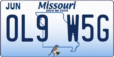 MO license plate OL9W5G