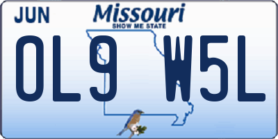 MO license plate OL9W5L