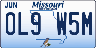 MO license plate OL9W5M