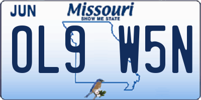 MO license plate OL9W5N