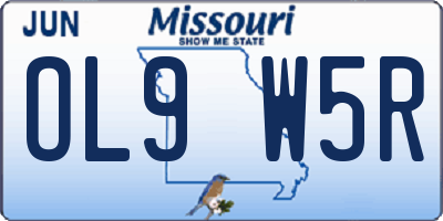 MO license plate OL9W5R