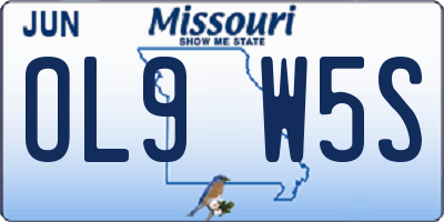 MO license plate OL9W5S