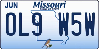 MO license plate OL9W5W