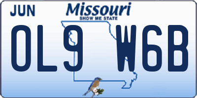 MO license plate OL9W6B