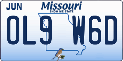 MO license plate OL9W6D