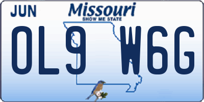 MO license plate OL9W6G
