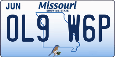MO license plate OL9W6P