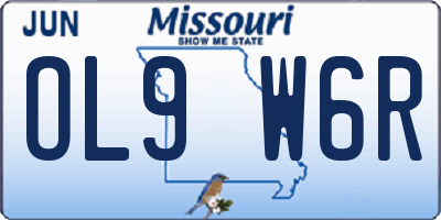 MO license plate OL9W6R