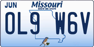 MO license plate OL9W6V