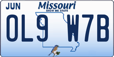 MO license plate OL9W7B