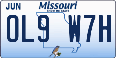 MO license plate OL9W7H
